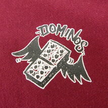 DOMINO66 ドミノ66 DOMINOS HOOD BY TEXTA コットン 長袖 ロゴ プリント スウェット プルオーバー パーカー BURGUNDY S_画像7