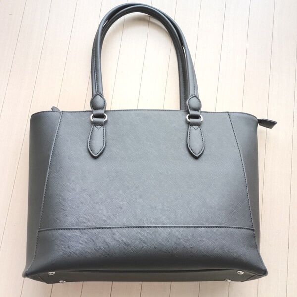 美品 洋服の青山 トートバッグ ビジネス A4 就活 通勤 OL ブラック ハンドバッグ