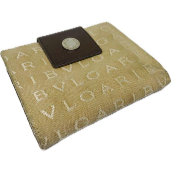 定価5万 BVLGARI ブルガリ ロゴマニア 二つ折り財布 キャンバス