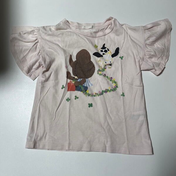 GU くまのがっこう ジャッキー フリル袖 Tシャツ キッズ ガールズ 110 サイズ 女の子 トップス 子供服 半袖 カットソー