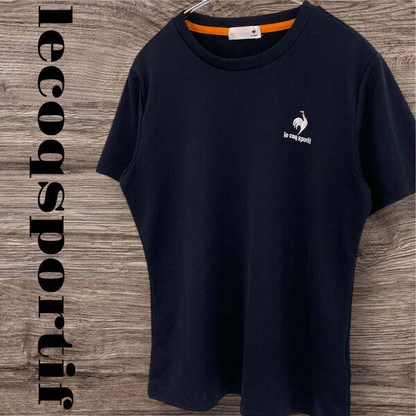 lecoqsportif ルコックスポルティフ Tシャツ カットソー トップス 半袖 スポーツウェア レディース L ブラック 黒