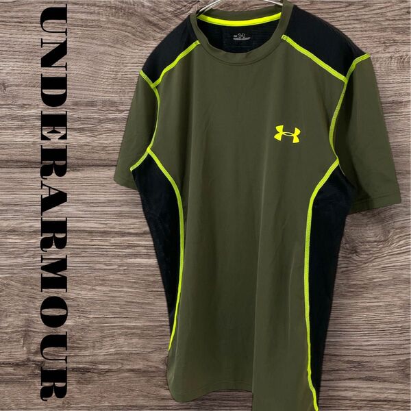 UNDERARMOUR アンダーアーマー Tシャツ トップス 半袖 スポーツウェア ストレッチ メンズ S M グリーン