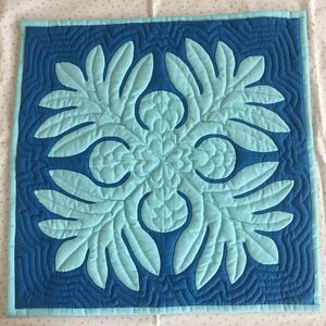 ハワイアンキルト クッションカバー ハンドメイド