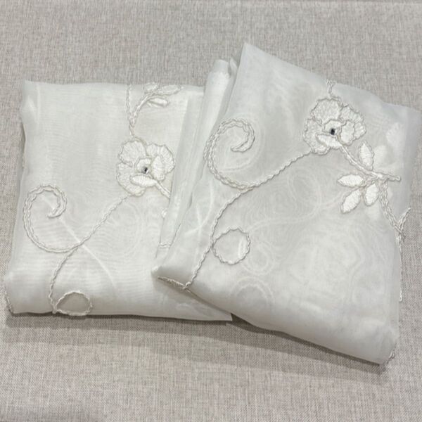 わけあり トルコ 刺繍 レースカーテン 生地 はぎれ 2枚