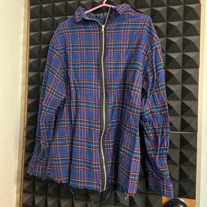 値札付き!LiSA ROY 前後で着られる チェック柄 ジップアップシャツ カジュアル 長袖