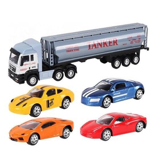 車 おもちゃ ミニカーセット 子供 作業車両 トラック ミニカー はしご車 工事 合金製 室内遊び タンクローリー 4Pミニカー