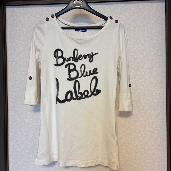 BURBERRY BLUE LABEL 七分袖Tシャツ チュニックオフホワイト 38