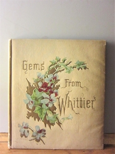  antique 1904 year * poetry compilation *Gems From Whittier* old book / secondhand book / foreign book 