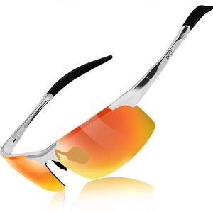 【送料無料】DUCO スポーツサングラス メンズ 偏光サングラス UV400保護 AL-MG合金 超軽量 釣り/野球/スキー/ゴルフ 8177S ゴールド