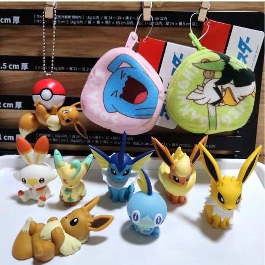 ポケモングッズまとめ売り ソフビ ミニポーチ マスコット ポケットモンスター イーブイ スイングマスコット 新品未使用