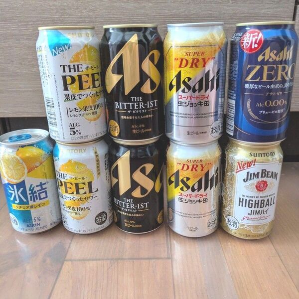 缶ビール お酒詰め合わせ 9本 ザビタリスト スーパードライ 生ジョッキ缶 アサヒ チューハイ 氷結 ジムビームなど