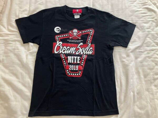 クリームソーダ ピンクドラゴンCREAMSODA NITE 2019 Tシャツ Sサイズブラック 中古品 Tシャツ ブラック