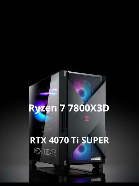 ゲーミングPC MOUSE NEXTGEAR Rtx4070 ti super Windows11 amd7800x3d