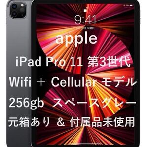 Apple iPad Pro 11 第3世代 256gb Wifi + Cellular スペースグレー 元箱あり 付属品未使用