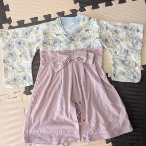 袴ロンパース カバーオール お宮参り 和装 袴 ロンパース 花柄袴 お正月 誕生日 セレモニードレス