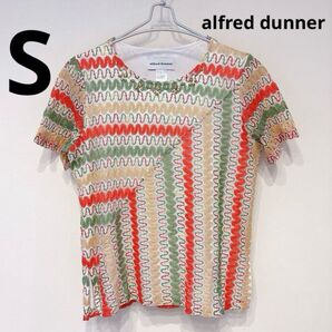 alfred dunner アルフレッドダナー カラフル波形模様 Tシャツ S 半袖 カットソー