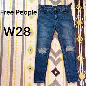 Free People フリーピープル スキニーデニム W28 ダメージ加工 デニムパンツ ジーンズ デニム