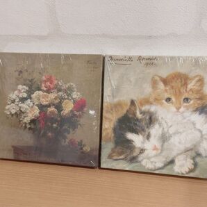 絵画 絵画風 猫 お花 インテリア キャンパスボード