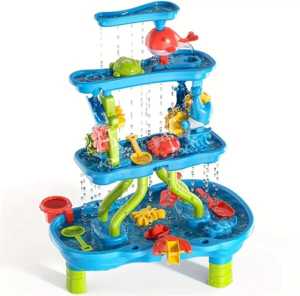4段 砂テーブル おもちゃ ウォーターテーブル 知育玩具 水遊び 砂遊び