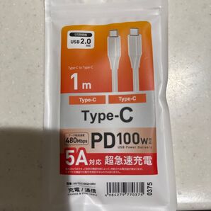 超急速充電Type-C to Type-C 充電/通信ケーブル 1m PD100W 5A対応