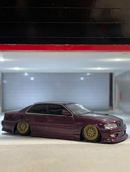 素人改造 1/64 ターマック トヨタ チェイサー ヴェルテックス 超低空仕様
