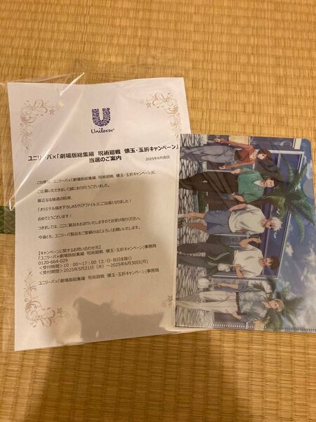 ユニリーバ 呪術廻戦 クリアファイルオリジナル描き下ろしクリアファイル 非売品