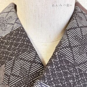 綿の半衿 茶系の古典文様