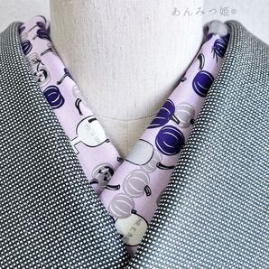 綿の半衿 ハロウィン パープル 【3点のみ】