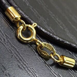 14金 14KT(K14) 585 イタリアンジュエリー レザー2連ブレスレット