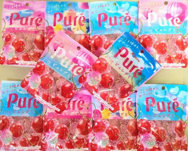 値下げ Kanro カンロ ピュレグミ らんらんさくらんぼソーダ味 10袋 まとめ売り