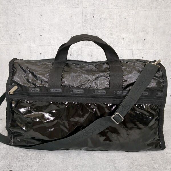 LeSportsac DELUXE LG WEEKENDER ブラックシャイン レスポートサック ボストンバッグ 大容量 斜め掛け