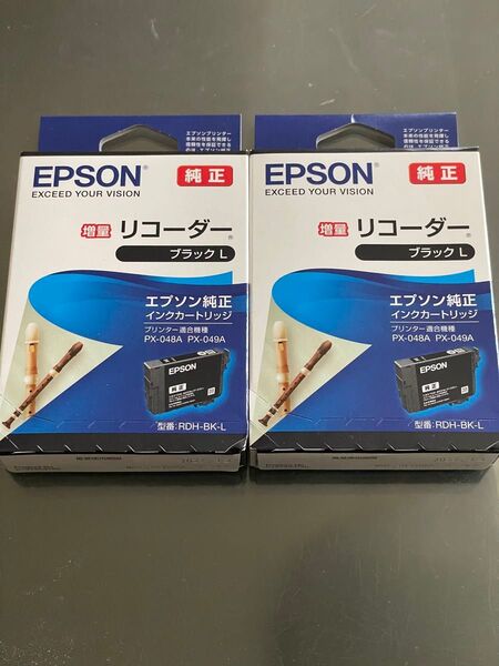 最安値!2本セット EPSON エプソン 純正 インクカートリッジ リコーダー RDH-BK-L ブラック 増量