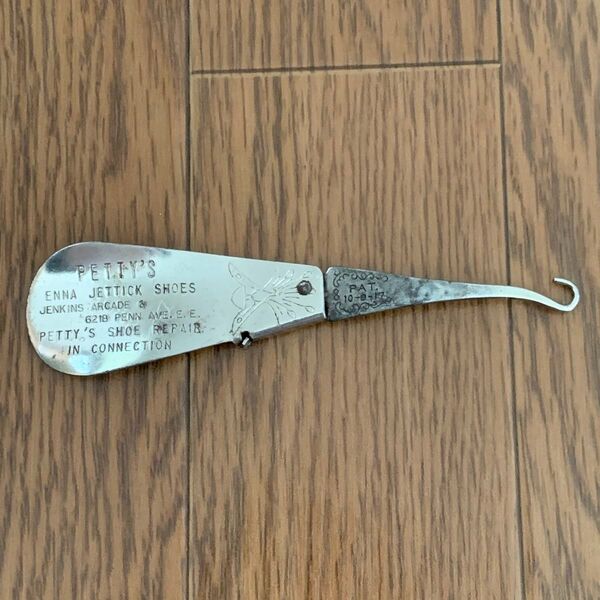 US ヴィンテージ ボタンフック シューホーン 靴べら PETTY’S ENNA JETTICK SHORS PAT
