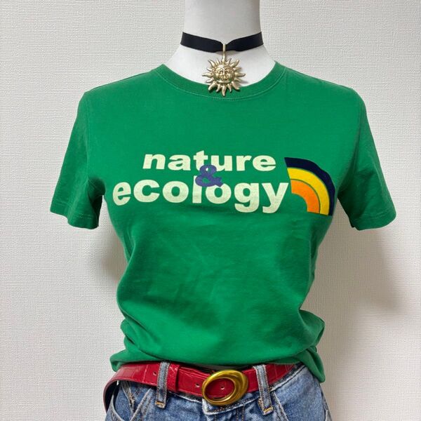 値下げ◎y2k 平成ギャル レトロ 00s グリーン カラフル 半袖Tシャツ