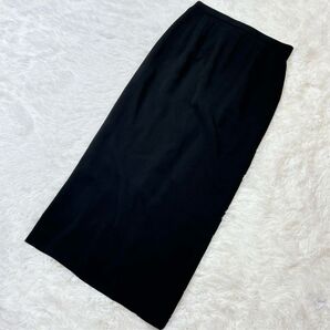 【c693】HIDE ハイド ロングスカート バックファスナー ブラック 黒