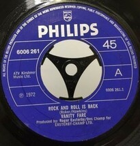 VANITY FARE/ROCK AND ROLL IS BACK シングルレコード_画像1