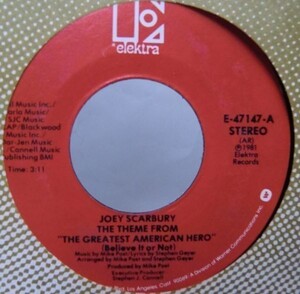 JOEY SCARBURY THE THEME FROM/THE GREATEST AMERICAN HERO シングレコード