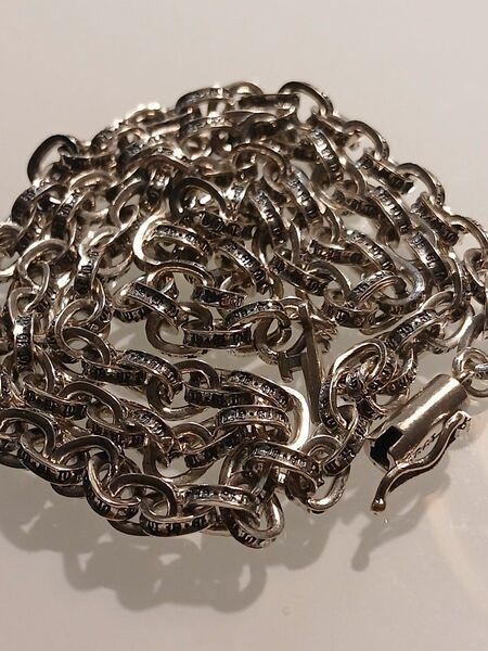 美品☆ペーパーチェーン60cm 14K 刻印 シルバー925
