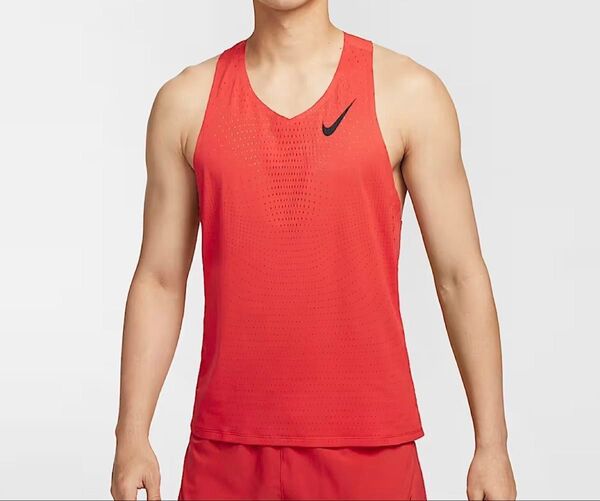 Nike エアロスイフト シングレット マラソン ランニング ウェア M aeroswift タンクトップ 陸上 レッド 赤