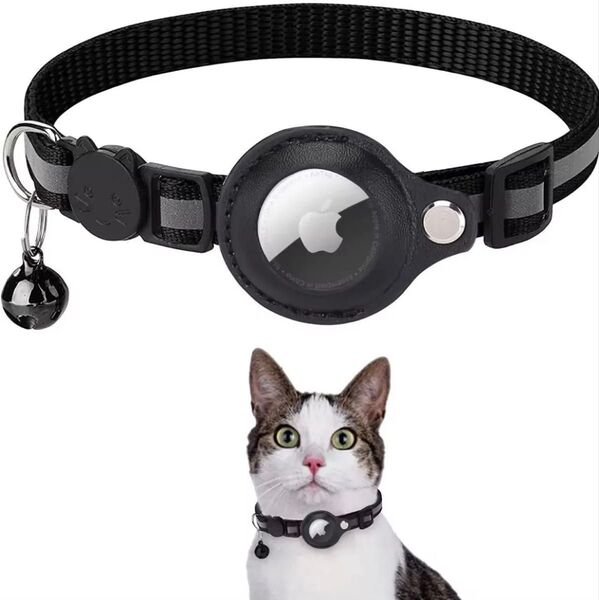 【新品・未使用】AirTagケース GPS追跡装置 ペット用 首輪 猫 小型犬用 ブラック