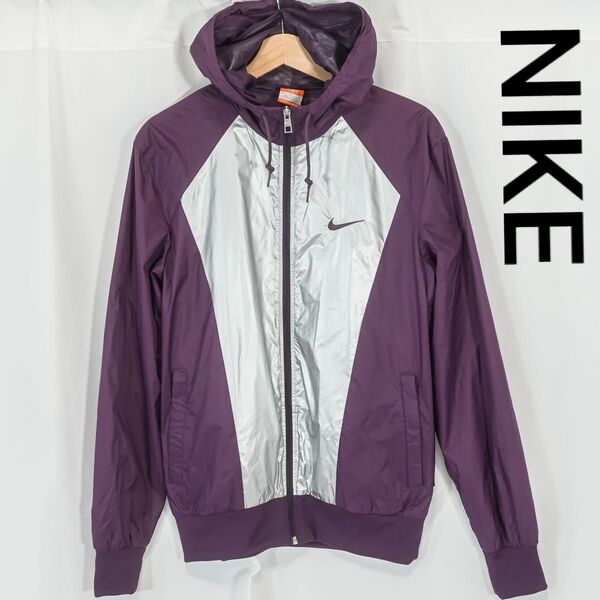 ☆美品☆ NIKE ナイキ 00s y2k ナイロンジャケット メッシュ 刺繍ロゴ M