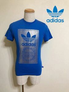 adidas originals Adidas Originals to зеркальный . il Logo узор под питона футболка голубой серебряный размер XS короткий рукав AB9604