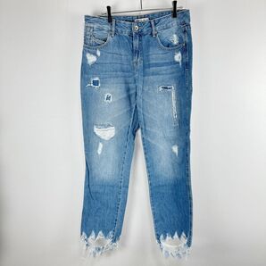 ZARA BASIC ザラベーシック 36 ダメージデニムパンツ