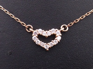 [ симпатичный ] очень красивый товар eteete бриллиант Heart розовое золото PG K10 750 колье подвеска 