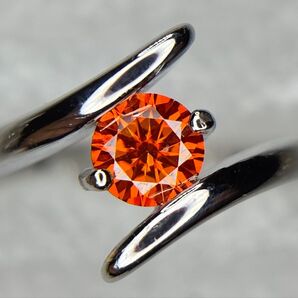 【価格見直し】モアッサナイト(オレンジ) ツイステッドアームリング GRA証明書付