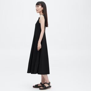 UNIQLO ユニクロ ストレッチエアリズムワンピースノースリーブ ブラック 黒 S
