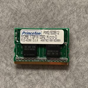 Princeton ノートPC用メモリ 512MB DDR2 Micro-D PC2-4200