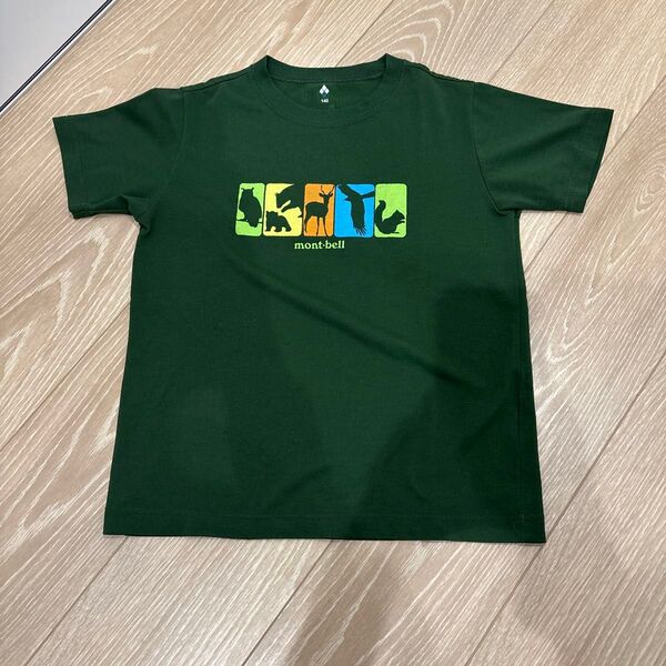 mont-bell モンベル Tシャツ 半袖 WIC.T Kid's 森のなかま 140 グリーン