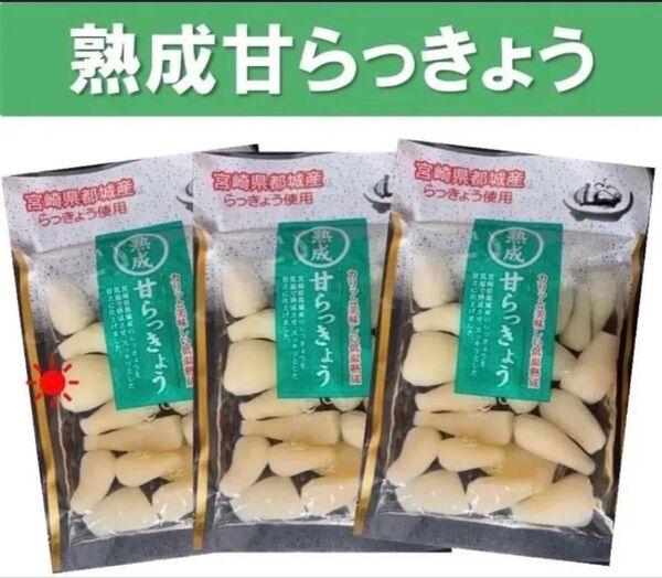 【宮崎のお漬物】熟成・甘らっきょう(甘酢漬)80g 3袋 すっきり甘酢 上沖産業