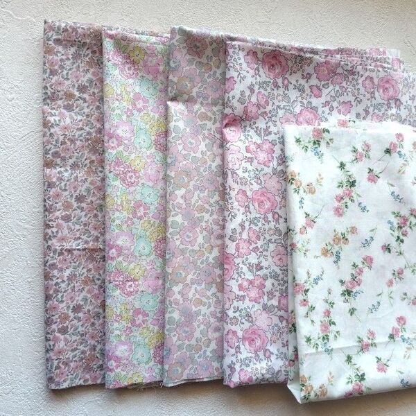 リバティ タナローン 5枚セット 国産生地幅×50cm5枚+輸入生地幅×40cm1枚